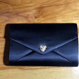 Elegant Black Satin Evening Clutch